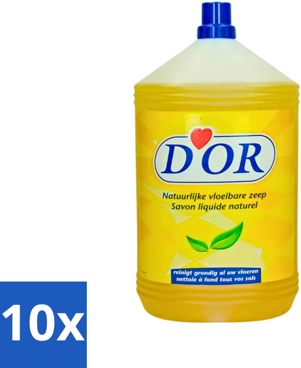 10 x D'Or - Natuurlijke Vloeibare Zeep - Voor Vloeren en Tegels - 5 liter - Vloer Reinigen - Vloer Schoonmaken - Vloer Reinigingsmiddel - Natuurlijke Zeep - Vloer Reinigen Binnen