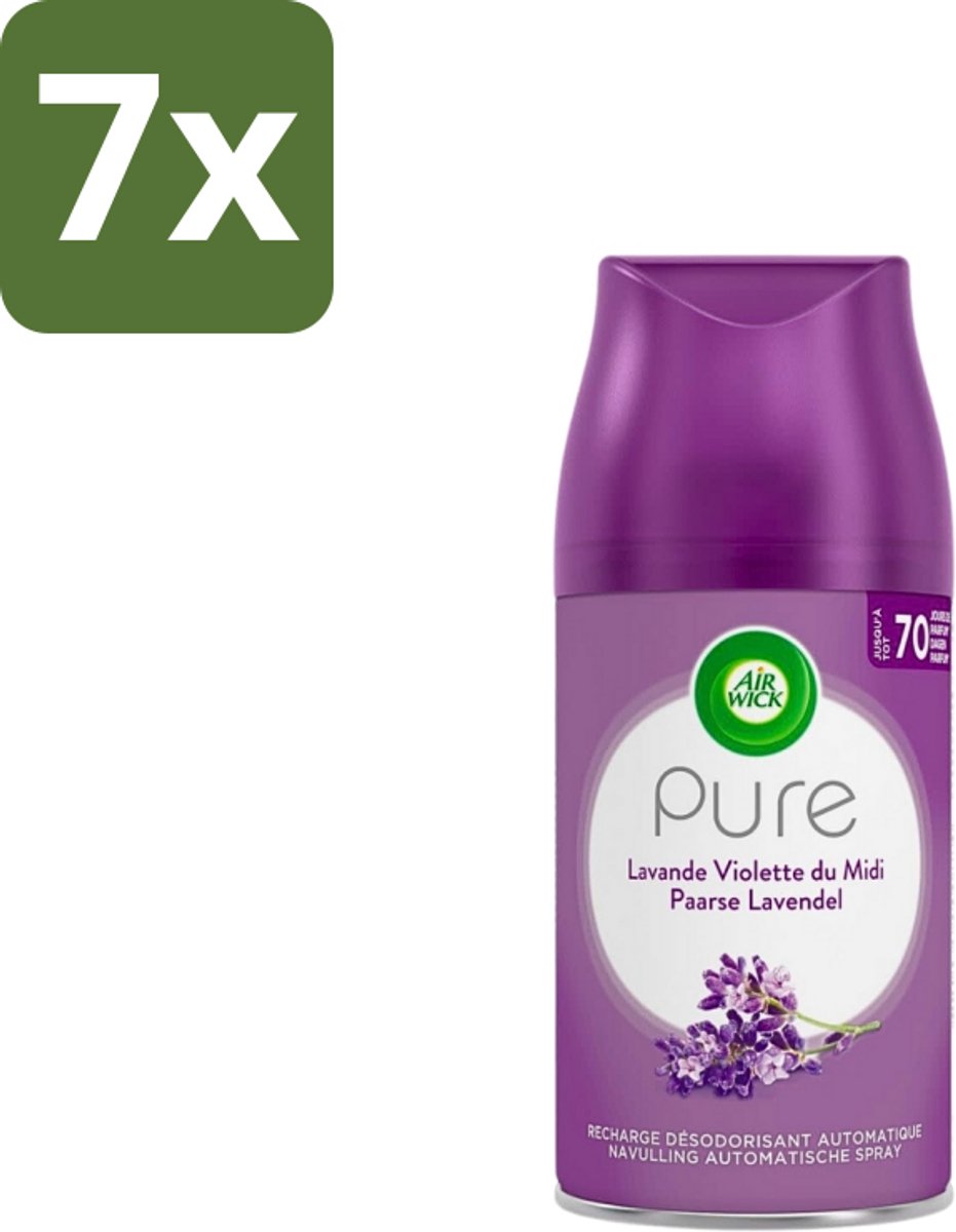 7 x Air Wick Freshmatic - Luchtverfrisser Navulling - Pure Fresh Lavendel - 250ml - Lavendelgeur - Luchtverfrisser - Geurverspreider - Geurneutraliseren - Geurintensiteit