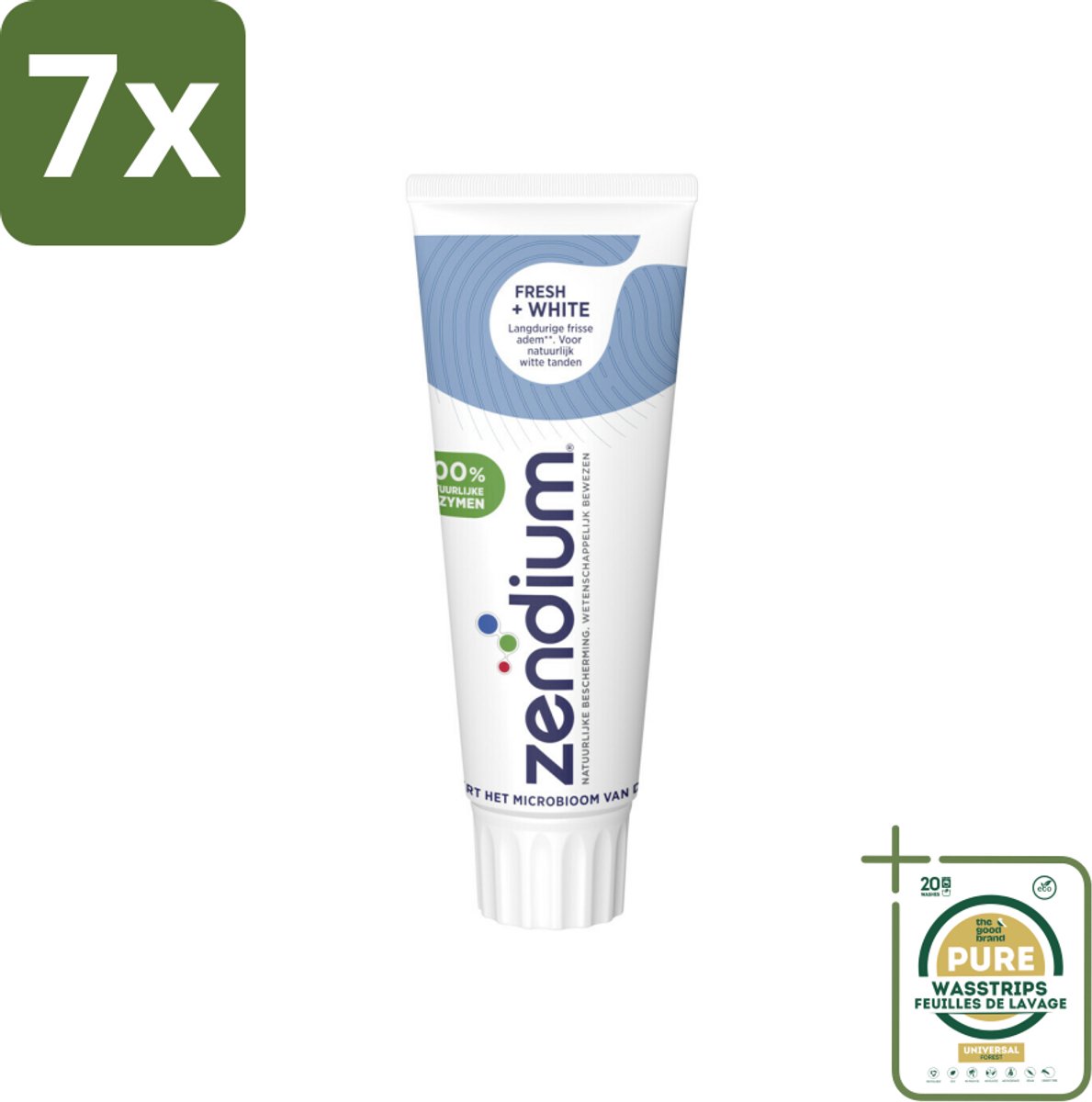 7 x Zendium - Tandpasta - Fresh+ White - 75 ml - Grootverpakking - Zendium Tandpasta - Fresh+ White - Tandpasta Witte Tanden - Tandpasta Met Fluoride - Tandpasta Voor Volwassenen