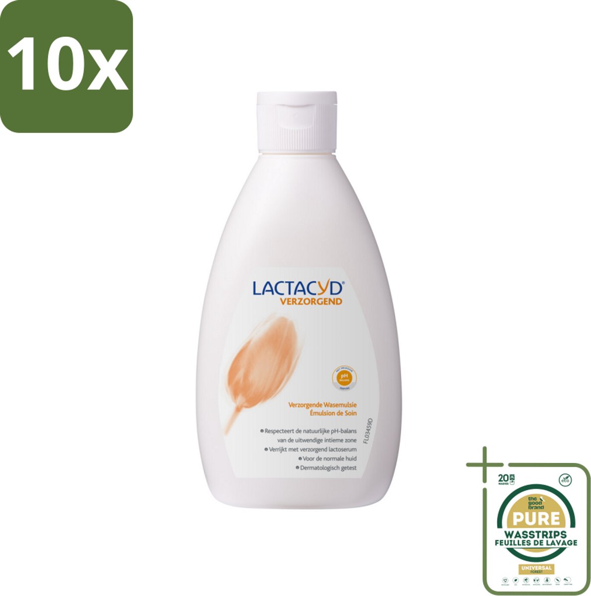 10 x Lactacyd – Verzorgende Wasemulsie – pH-vriendelijk – 300 ml - Grootverpakking - Intieme Wasemulsie - Verzorgende Wasemulsie - PH-vriendelijk - Melkzuur - Lactoserum