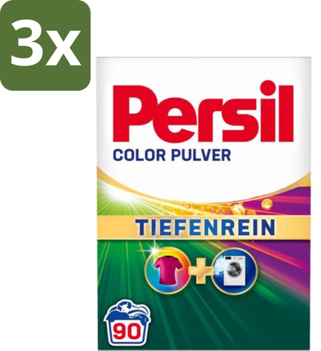 3 x Persil Color - Waspoeder - Gekleurde Was - 90 Wasbeurten - Waspoeder - Gekleurde Was - Vlekverwijdering - Kleurbehoud - Wasmachine