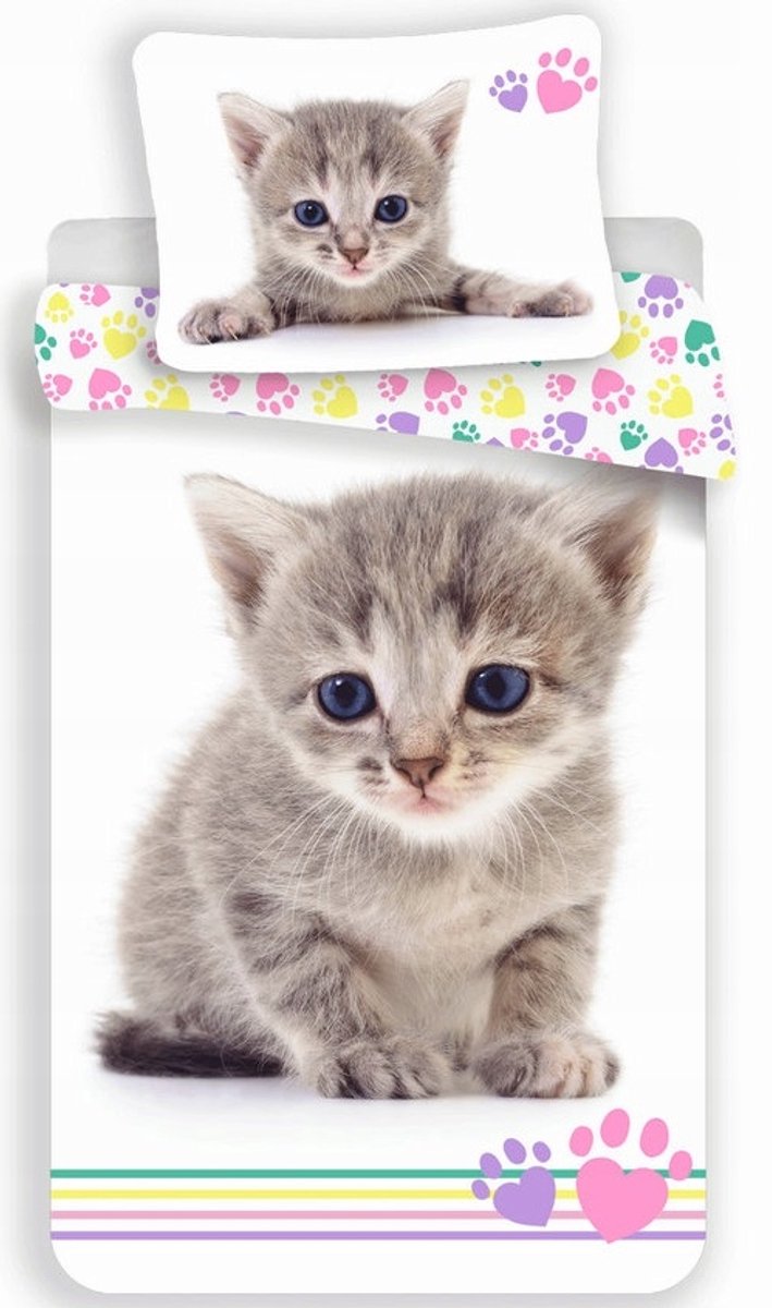 Kinderbeddengoed Kattenprint Katoen 140x200 cm
