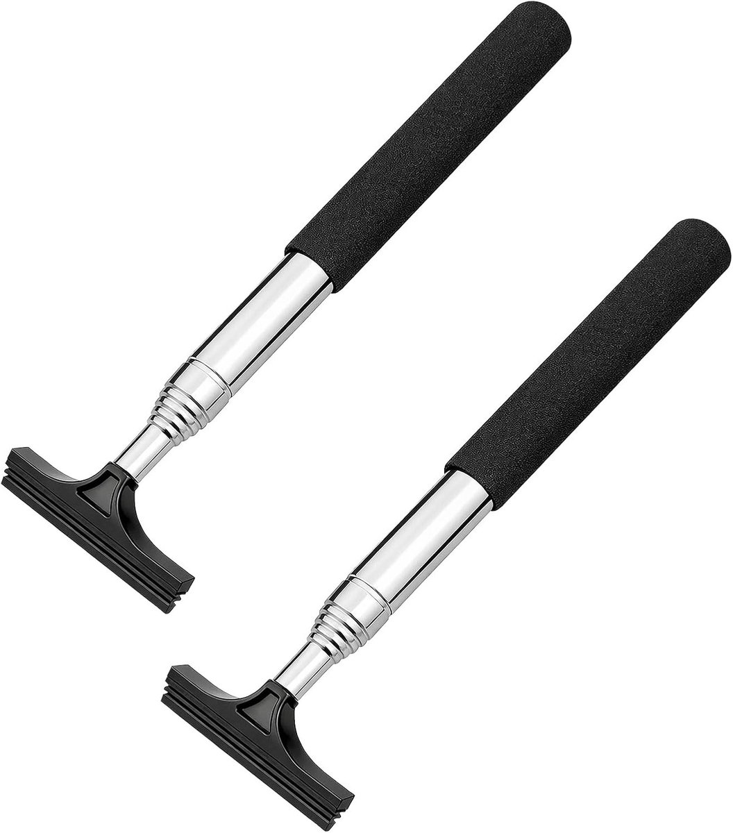 Telescopische ruitenwissers voor auto, 2 stuks met natuurlijk rubber, uittrekbare achteruitkijkspiegeltrekkers, 21,2-98 cm, zwart, perfect voor heldere zichtbaarheid en veiligheid