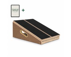 MindBaas - Slant Board - Deluxe - Incl. E-Book - 5 Standen - Stretch Board - Incline Board - Voetensteun Bureau - Squat Wedge - Balance Board - Balans Plank