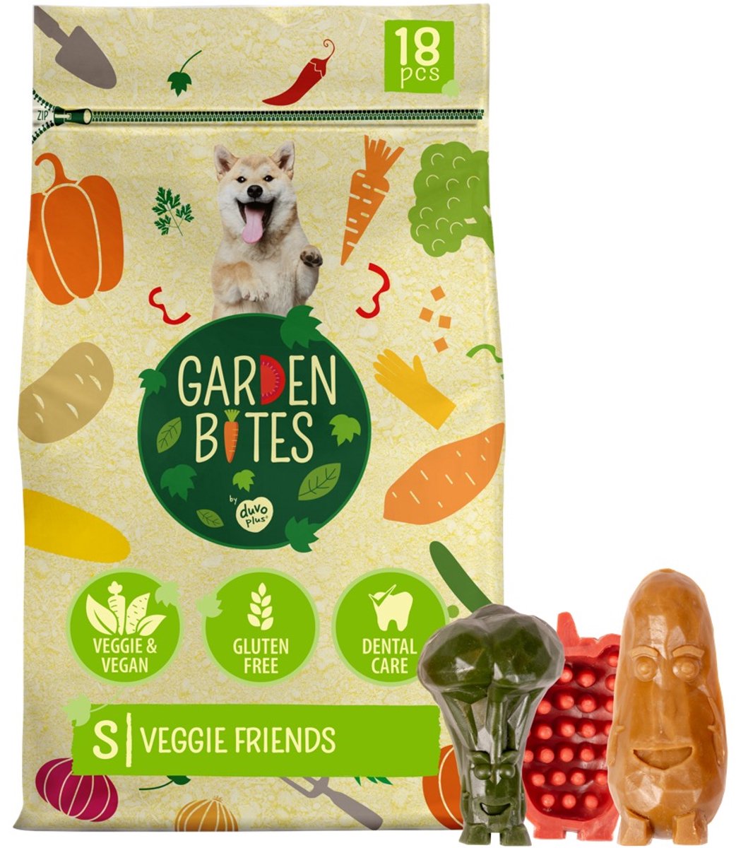 Garden Bites Veggie Friends Hondensnack Glutenvrij - S - 18 stuks