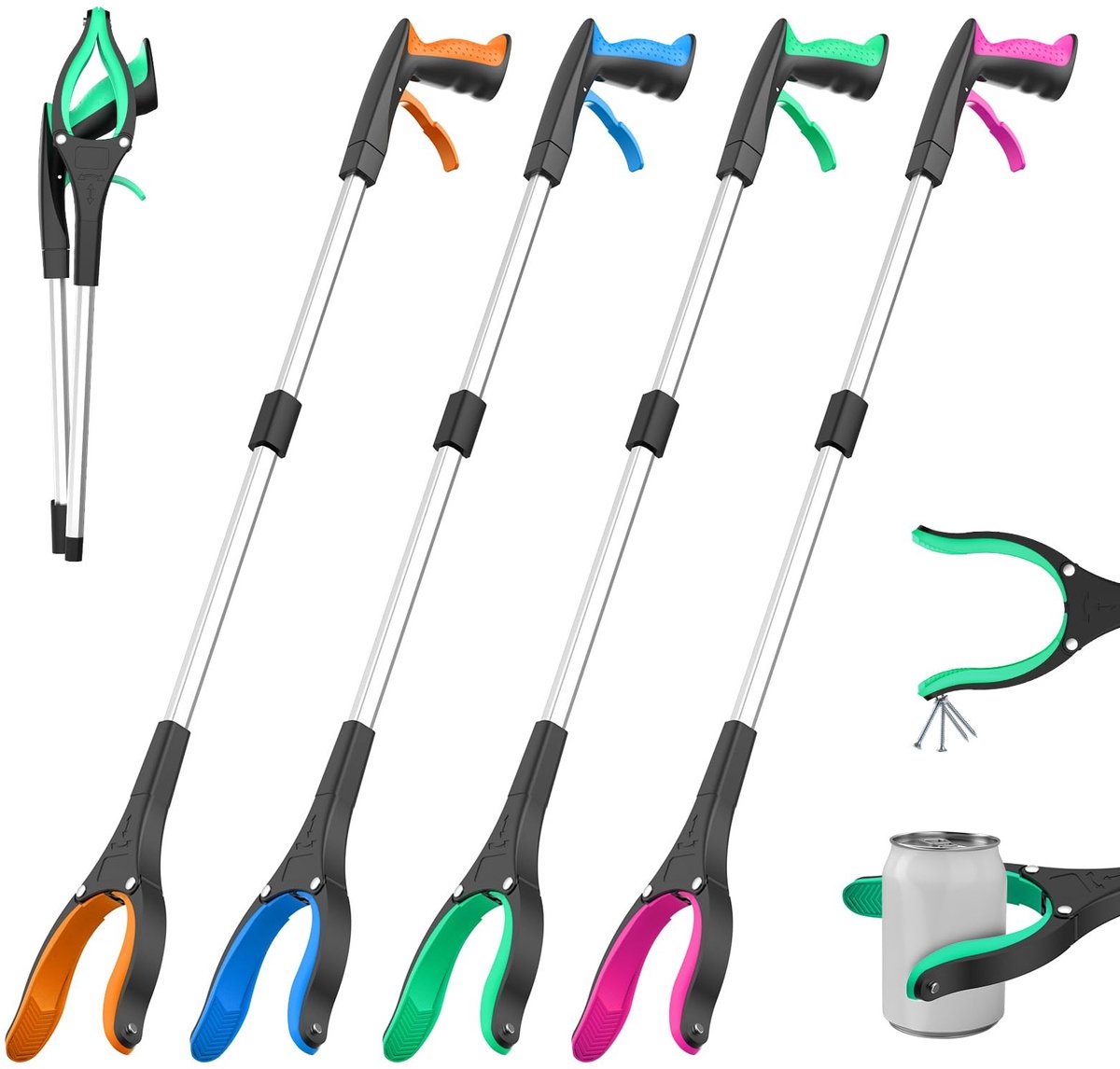 Elzusha - Set van 4 Ergonomische Grijpers in Diverse Kleuren