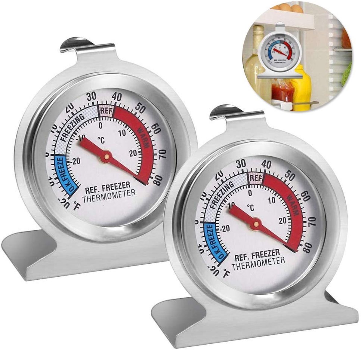 Elzusha - Digitale Koelkastthermometer met Groot LCD Scherm