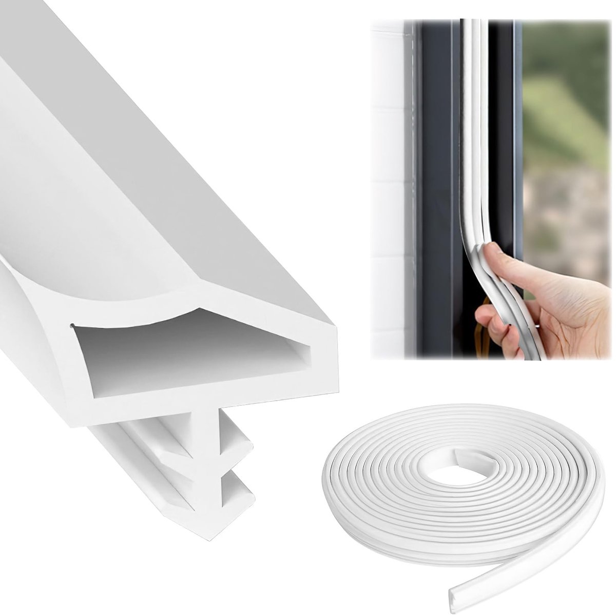 Elzusha- Deurrubber 10 m - PVC - Geluidsisolatie - Winddicht - Stofdicht - Hittebehoud - Geschikt voor deuren met groefinstallatie - Deurrubberstrip