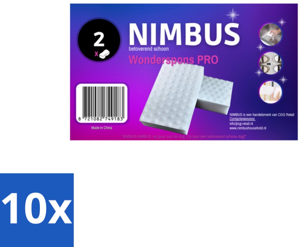 NIMBUS Wonderspons Pro Wit 2 stuks per verpakking - Bulkverpakking - 10 stuks