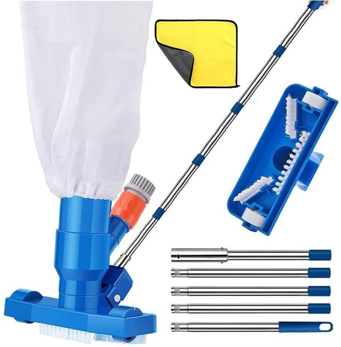 Elzusha - Pool Vacuum Cleaner met RVS Telescopische Stangen