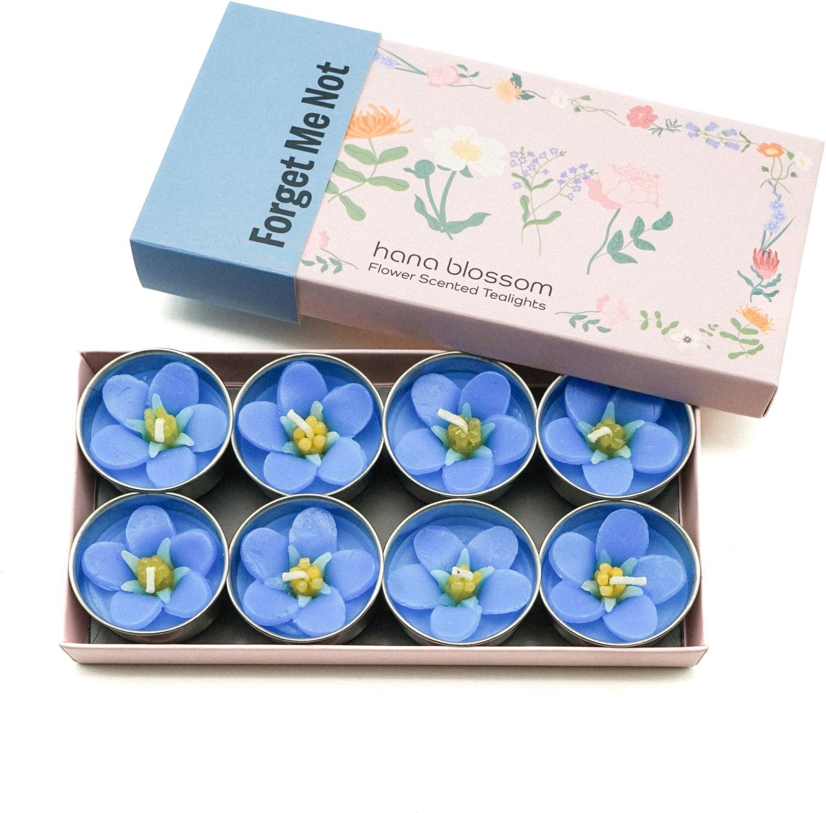 Elzusha - Set van 8 Handgemaakte Geurkaarsen met Neroli in Botanische Gift Box