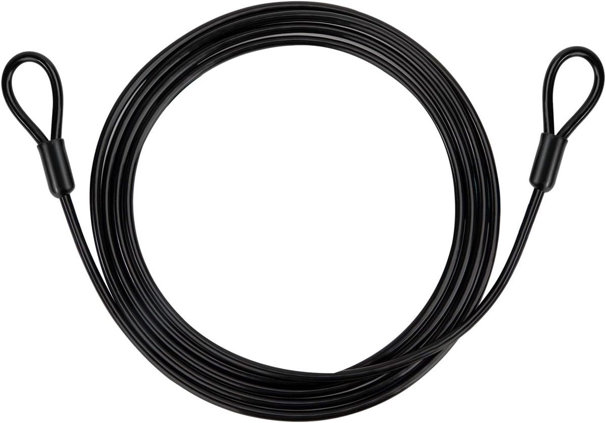 Anti-diefstal Fietskabel van 2 m met 4 mm Dikke PVC Coating voor Schijfslot en U-slot Beveiliging Zwart