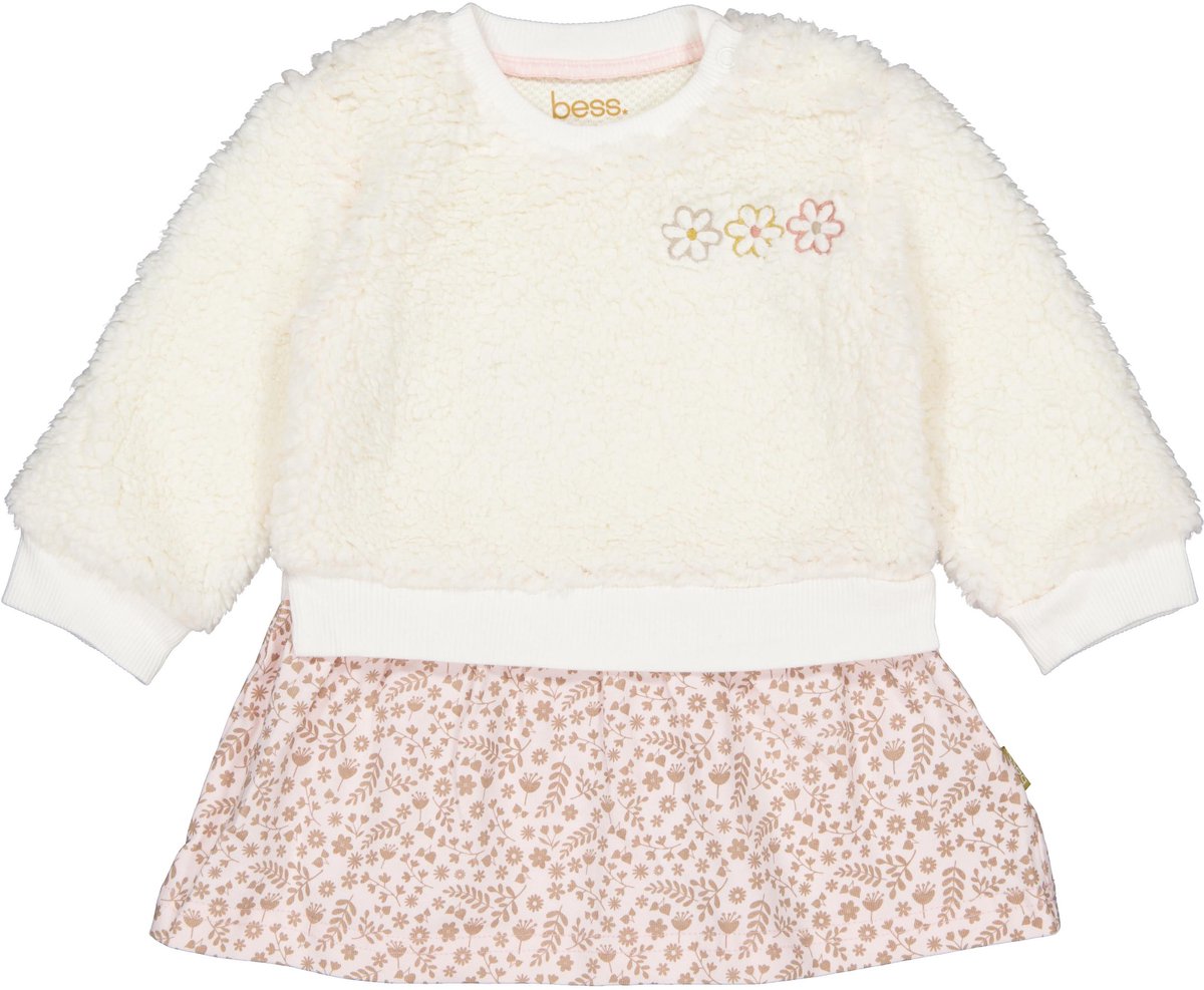 B.E.S.S Baby Jurk Abigail AOP Pink Leaves maat 86