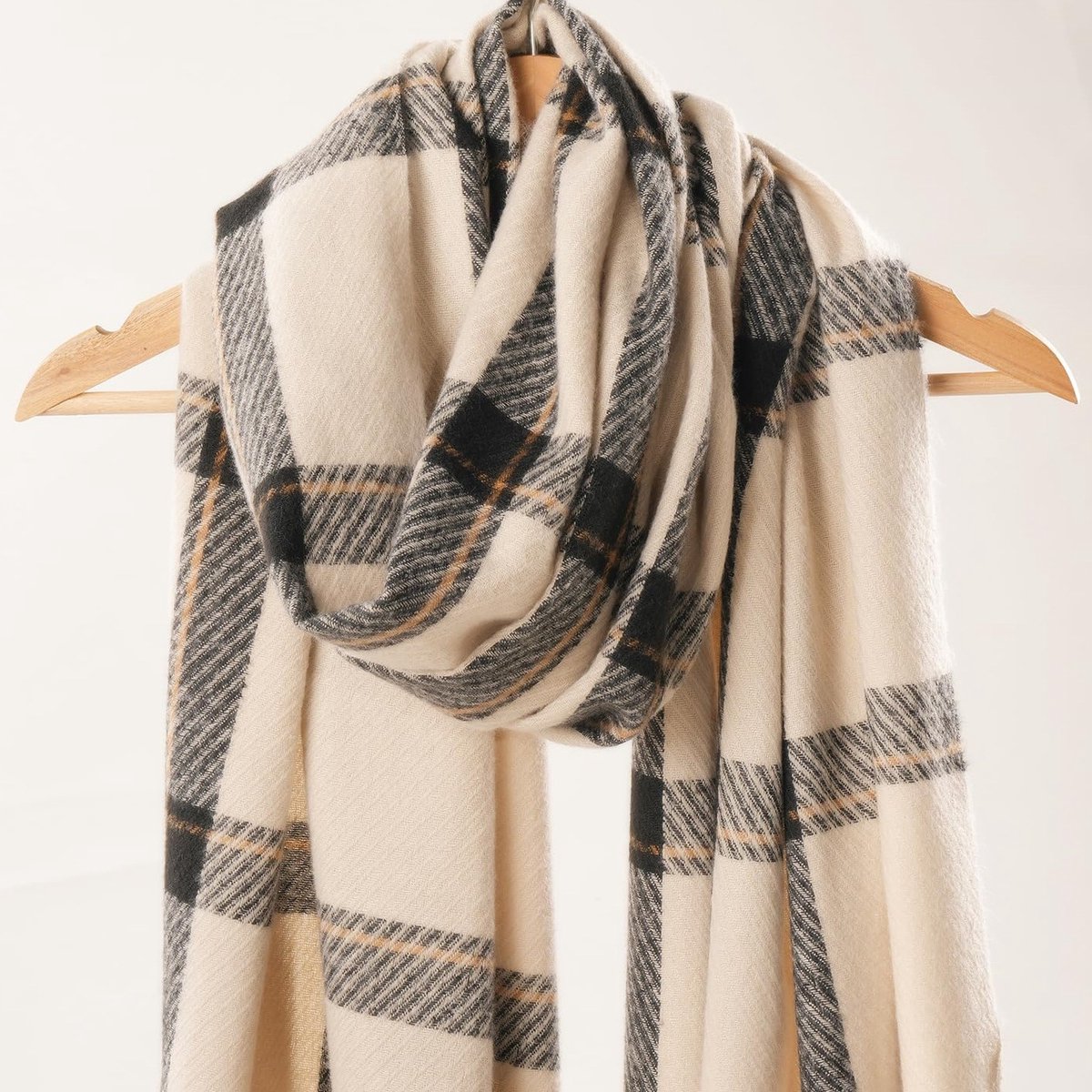 1 stuk - sjaal - super-grote grille slip suede sjaal - zachte stof - dikke en losse opzet - geen stikstof parele kleurstoffen - premium mode uiterlijk - winter sjaal - mannen en vrouwen universeel - khaki