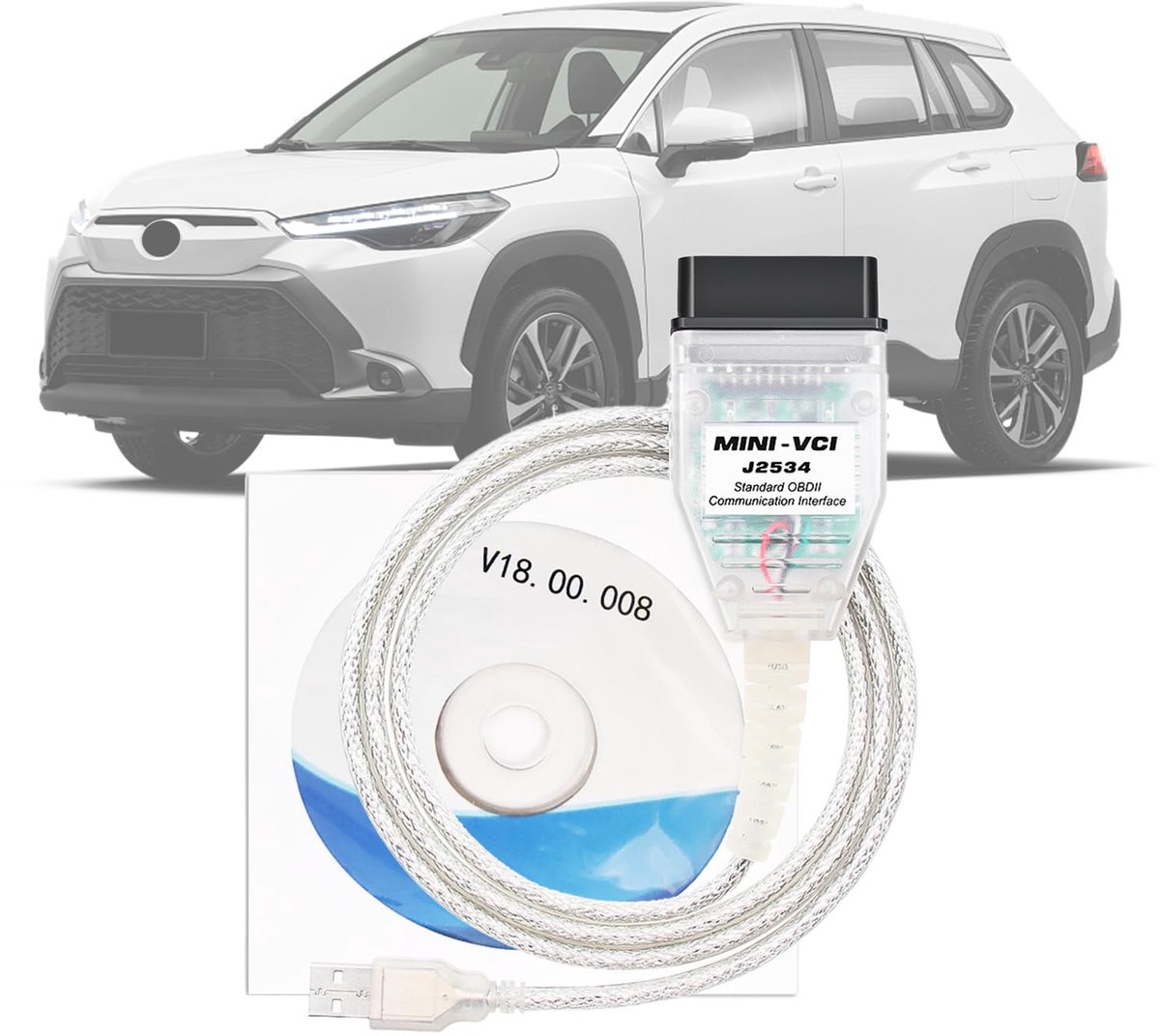 AMHTDOL Mini VCI J2534 Kabel voor Toyota Techstream - Laatste Versie V18.00.008,OBD2 naar USB Diagnostische en - ShopVlot