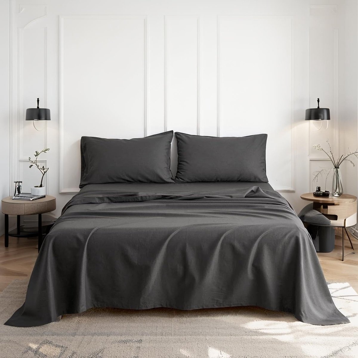 Elzusha - Luxe Flat Sheet van 55% Linnen en 45% Katoen, 255 x 270 cm