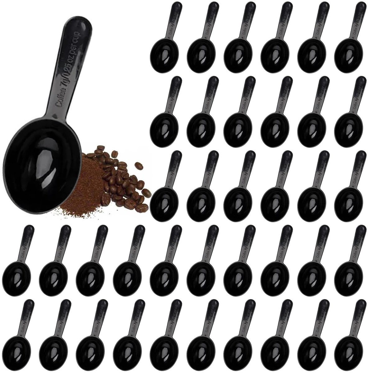 Elzusha - Set van 40 Plastic Maatlepels voor Koffie en Thee
