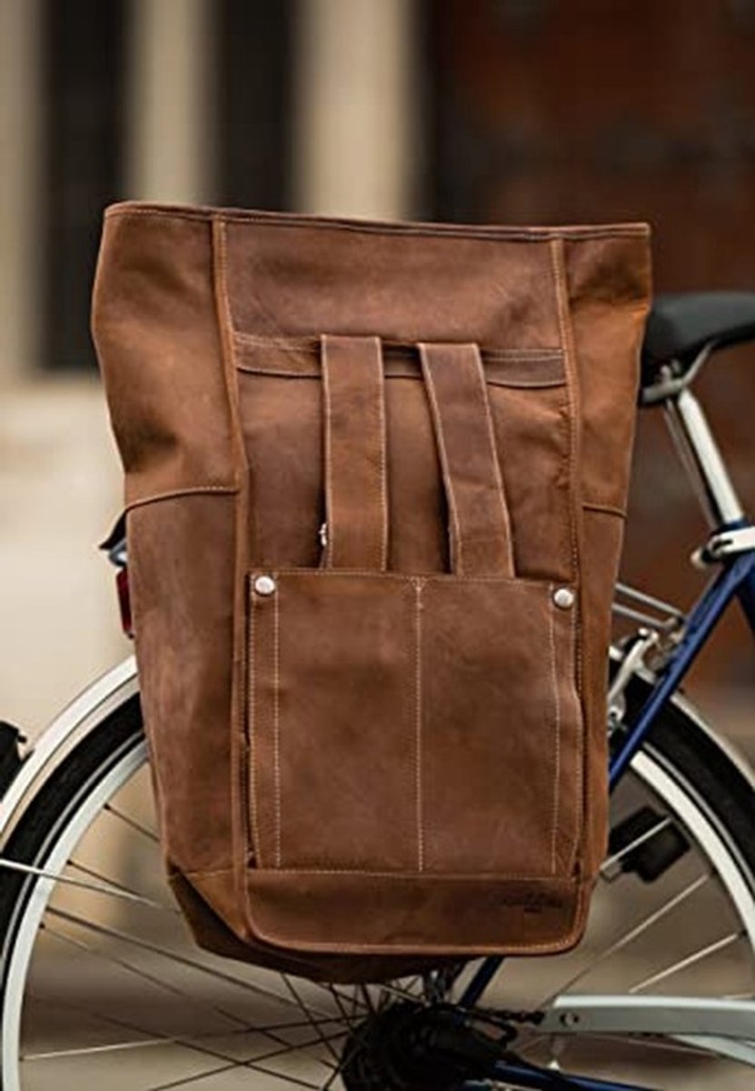 Elzusha - Fietstas 2-in-1 Met Riem - Bruin