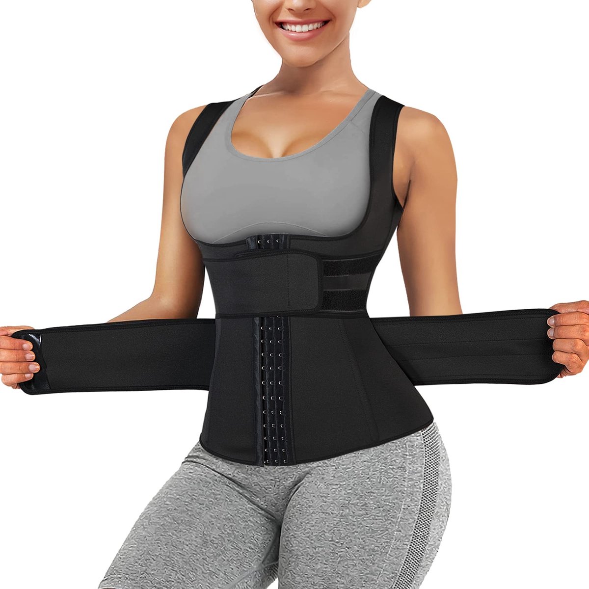 Elzusha - Dames Hoge Taille Corset Vormgevende Riem in Zwart