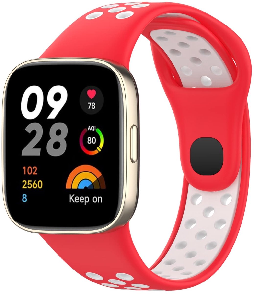 Elzusha - Siliconen Sportband Rood/Wit voor Smartwatch