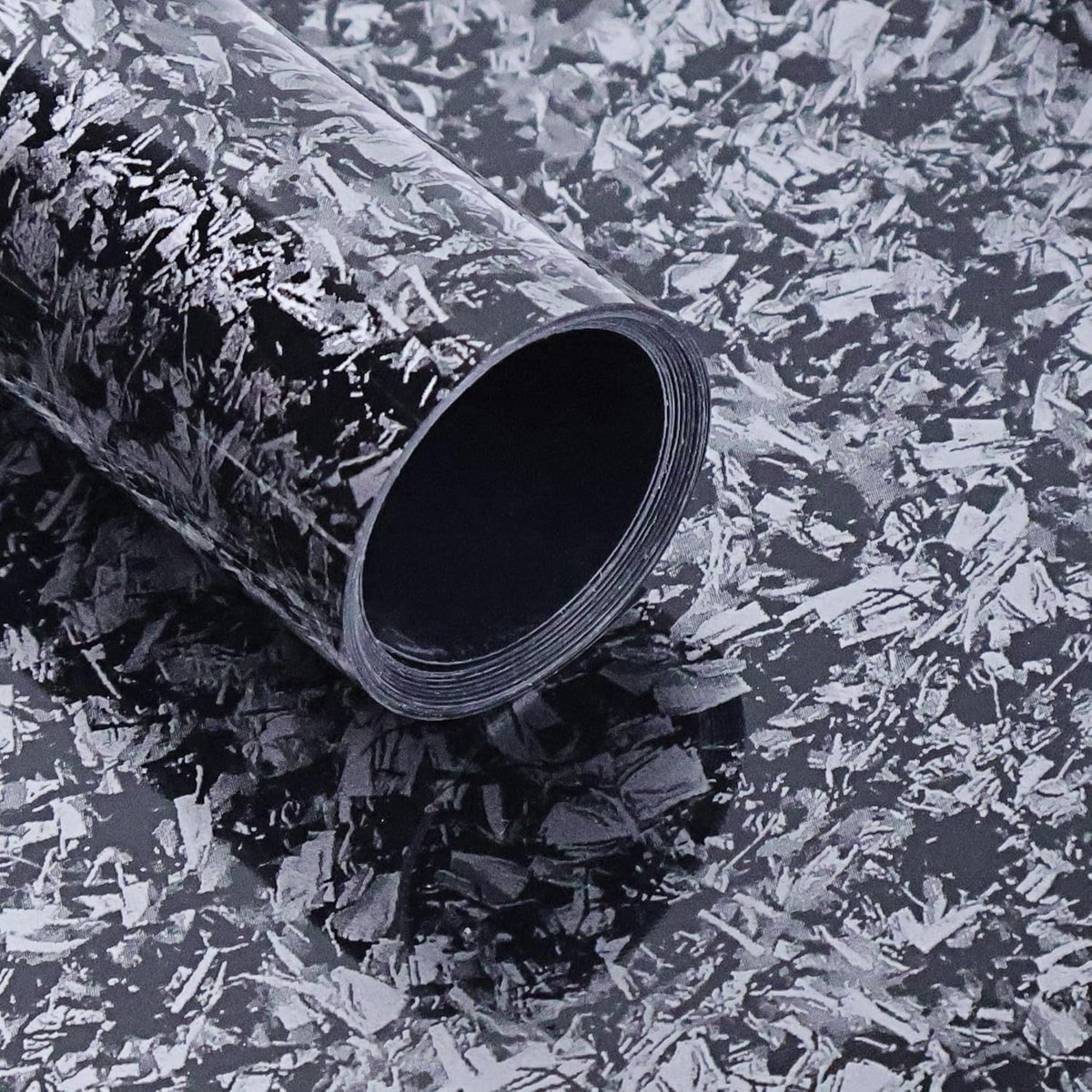 Elzusha - Gesmeed Zilveren Carbon Autofolie 30 x 150 cm met Luchtvrijgave Technologie