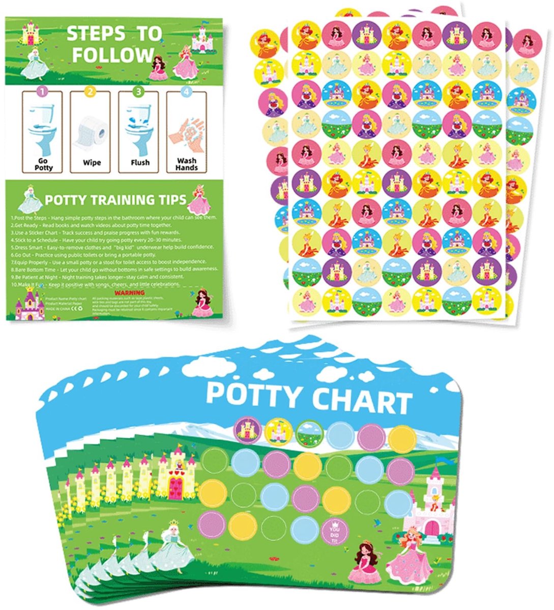 Elzusha - Potty Training Sticker Set voor Kinderen met 210 Stickers