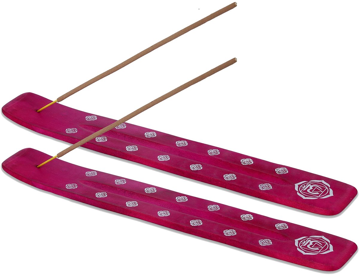 Elzusha - Handgemaakte Houten Branders voor Wierook met Ash Catcher - Set van 2