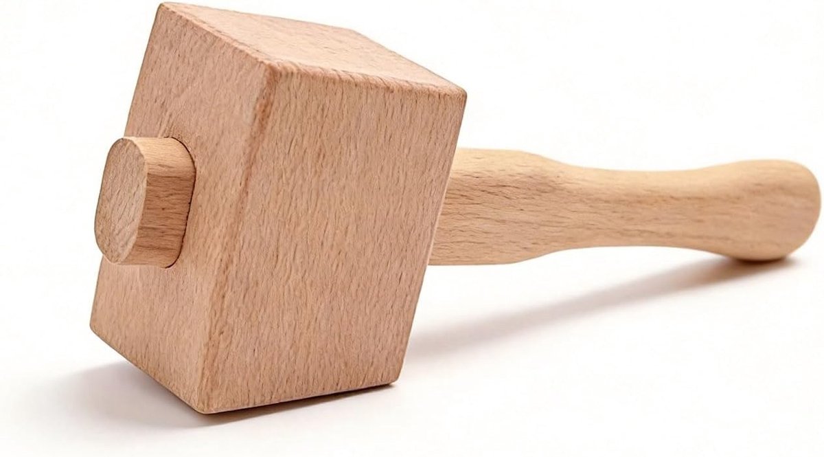 Multifunctionele hamer voor houtsnijwerk, timmerwerk en klussen, beukenhout, stevig en duurzaam