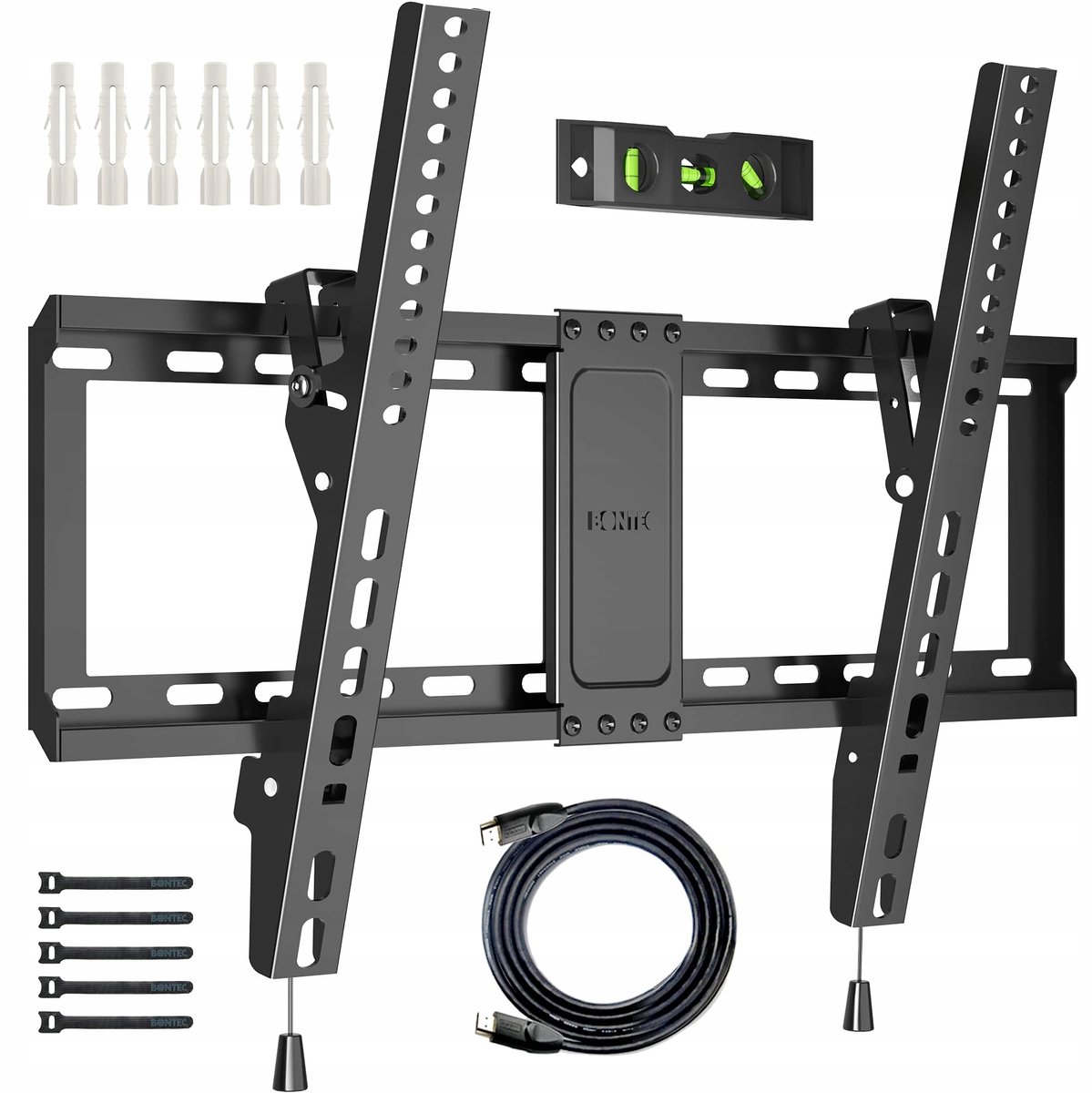 BONTEC TV Muurbeugel 37-82 inch, Kantelbaar, Slank Profiel, Zwart