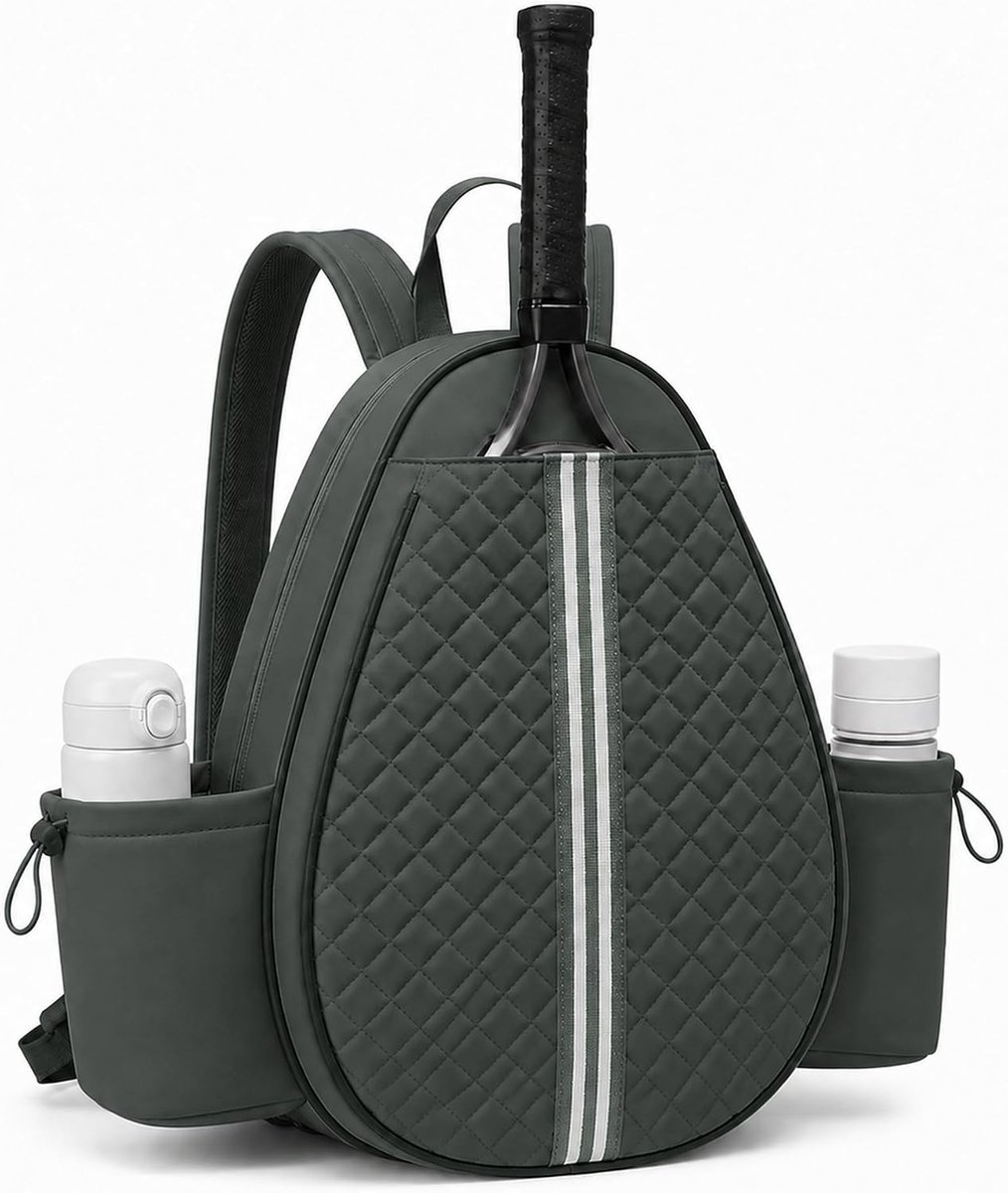 Tennistas - Padel Rugzak – Tennistas voor dames - Unisex tennisrugzak - Met racketvak en geïsoleerde zijvakken – 32*12*42 cm – Zwart