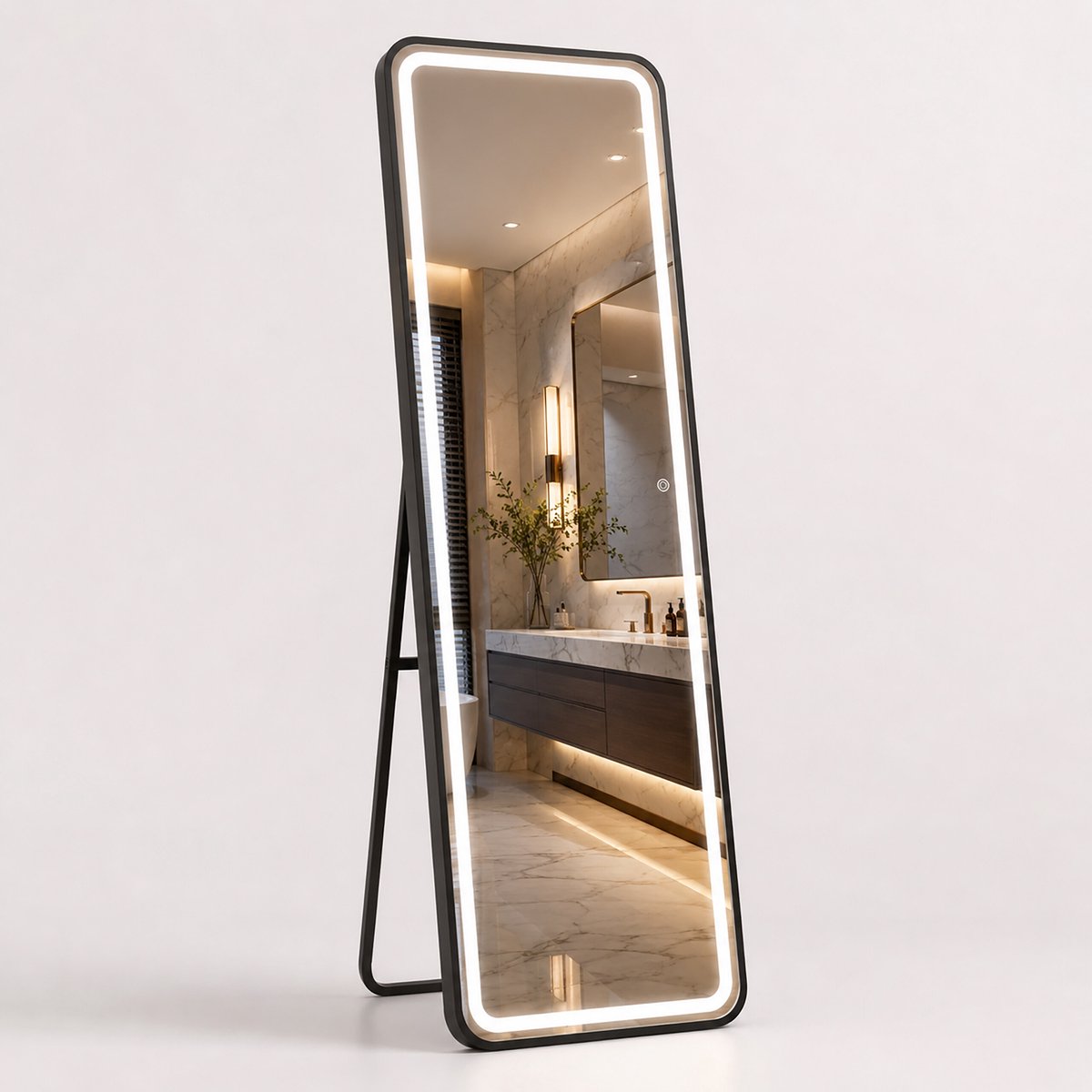 Passpiegel - met verlichting - 150 cm - rechthoek
