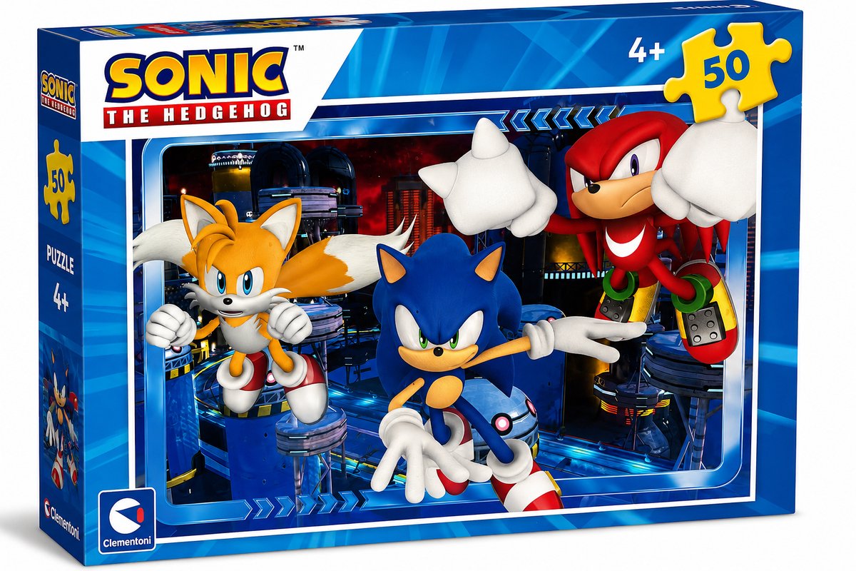 Sonic The Hedgehog Puzzel – Sonic, Tails & Knuckles – 50 Stukjes – Kinderpuzzel Vanaf 4 Jaar