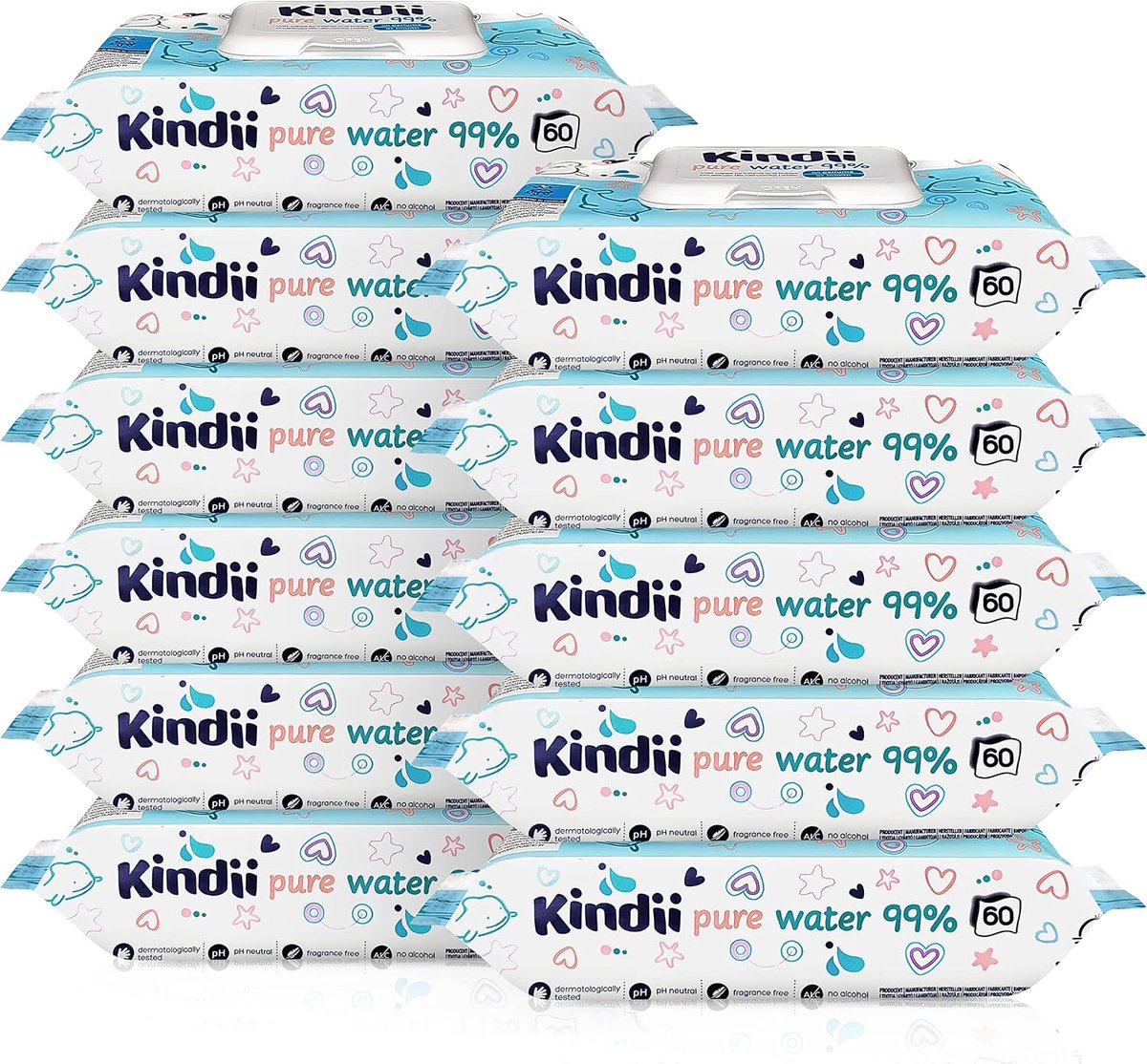Babydoekjes 99% Water - 720 Stuks - 12 x 60 Vochtige Doekjes - Ongeparfumeerd - Met Aloë Vera - Voor Gevoelige Huid