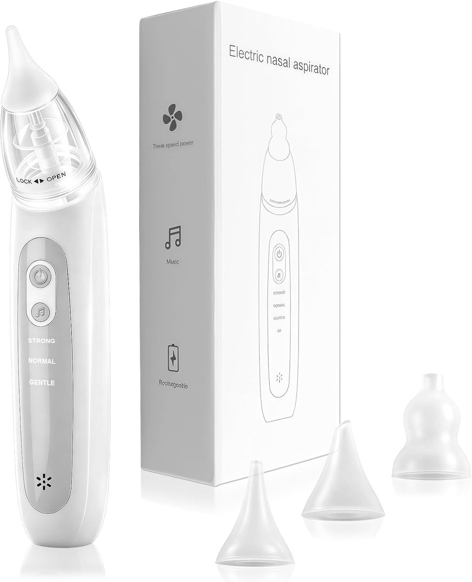 Elektrische Baby-neusreiniger – Neusaspirator voor Baby – 3 Zuigstanden