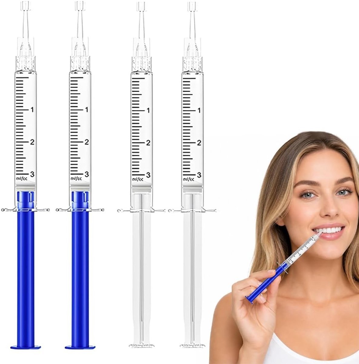 Professionele tandenbleekset met 4 spuiten, applicator en snelle thuisbehandeling voor wittere tanden en een stralende lach
