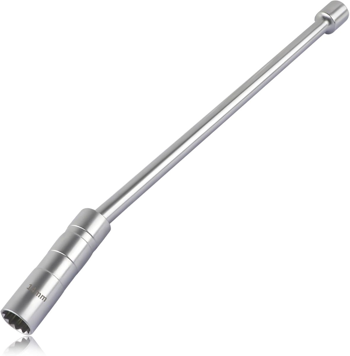 14 mm Verlengde Bougiedop - Dunwandig 12-Kant met Magneetring - 3/8 Inch Aansluiting - Voor Auto-onderhoud