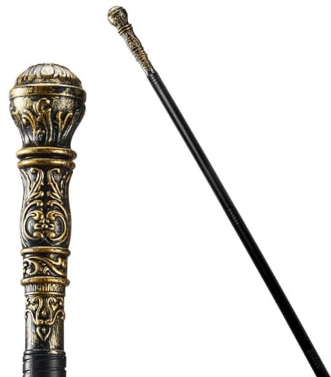 Vintage wandelstok voor kostuumaccessoires - Gothic stijl voor Halloween en themapartijen