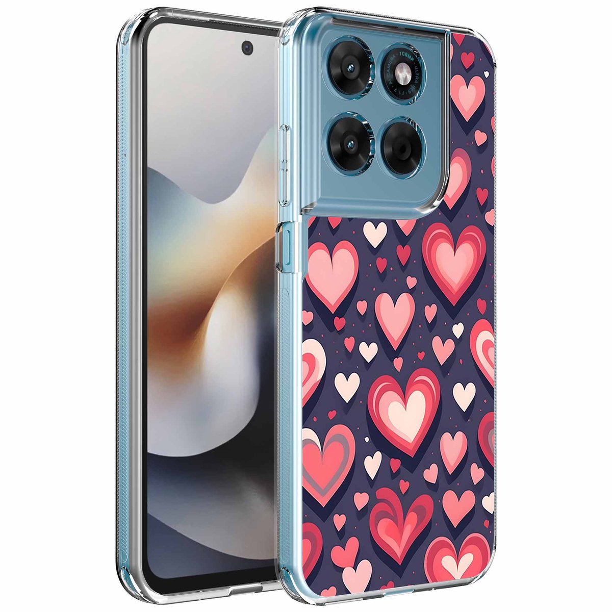 Smartphonica Geschikt voor Motorola Moto G56 Telefoonhoesje met Liefdes Love opdruk - Draadloos op te laden - Shockproof Siliconen TPU Strong Case - Sterk Schokbestendig Telefoonhoesje geschikt voor Motorola Moto G56