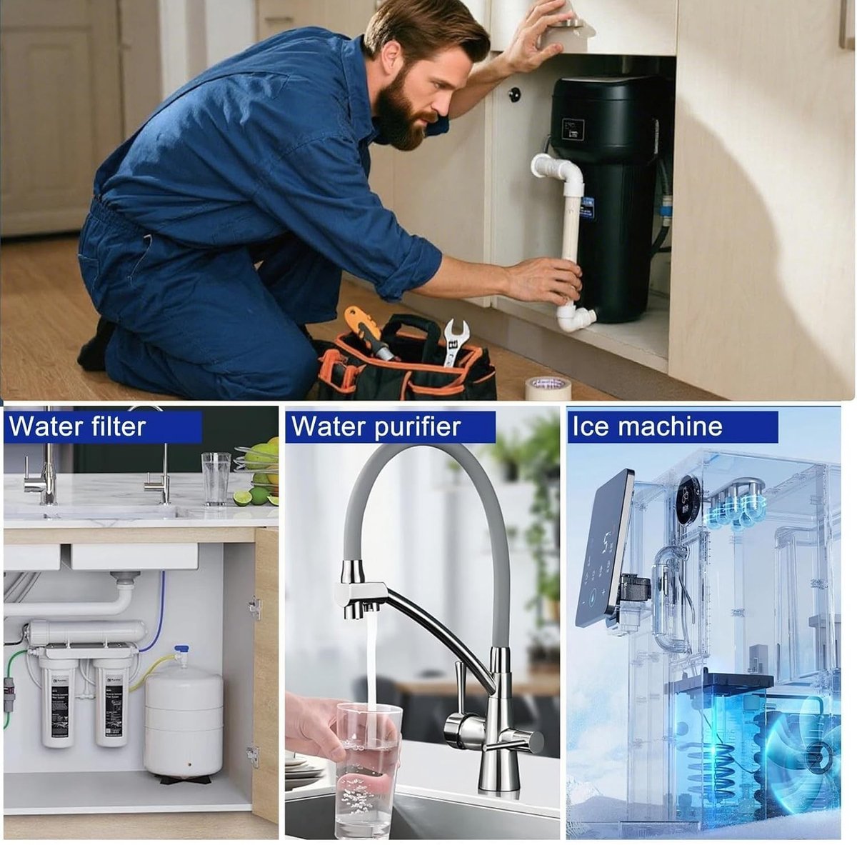 Waterfilter Aansluitaccessoires 1/4 inch (6.35 mm) Slang voor Koelkast en Omgekeerde Osmose Systeem met 90 Graden Hoekverbinding