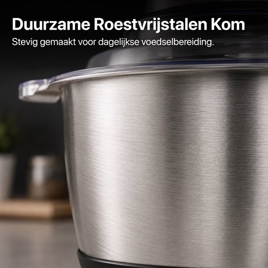 Heinner Elektrische Hakmolen - 300 W - RVS-kom 2 L - 4 RVS-messen - 2 Snelheden - Metalen Overbrenging - Veiligheidssysteem - Zilver van Heinner — afbeelding 3