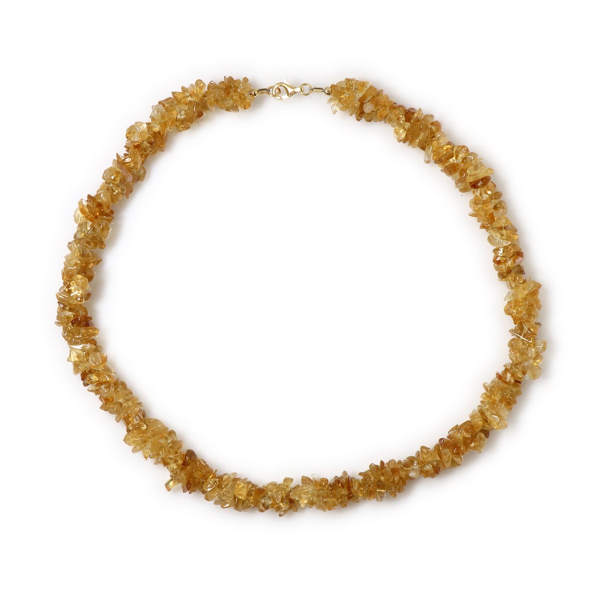 Cavill - Citrien Kralen Ketting - 925 Sterling Zilver Verguld - Braziliaanse Citrien 2.16 ct - 45 cm - Elegante Gele Edelsteen Sieraad Dames