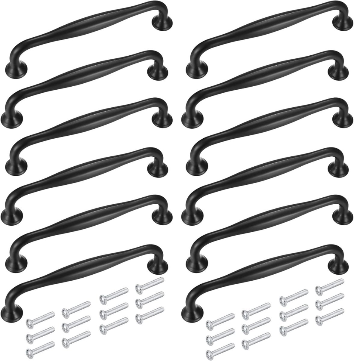 ZRNS® Handgrepen Keukenkastjes - Meubelgrepen - Handvaten Kast - 12 Stuks - Zwart