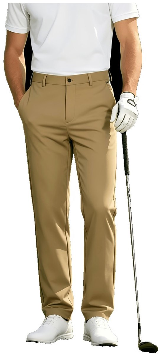Currero Comfortabel Golfbroek Heren Golfkleding Nette Pantalon Mannen Broek Outfit Chino L Beige