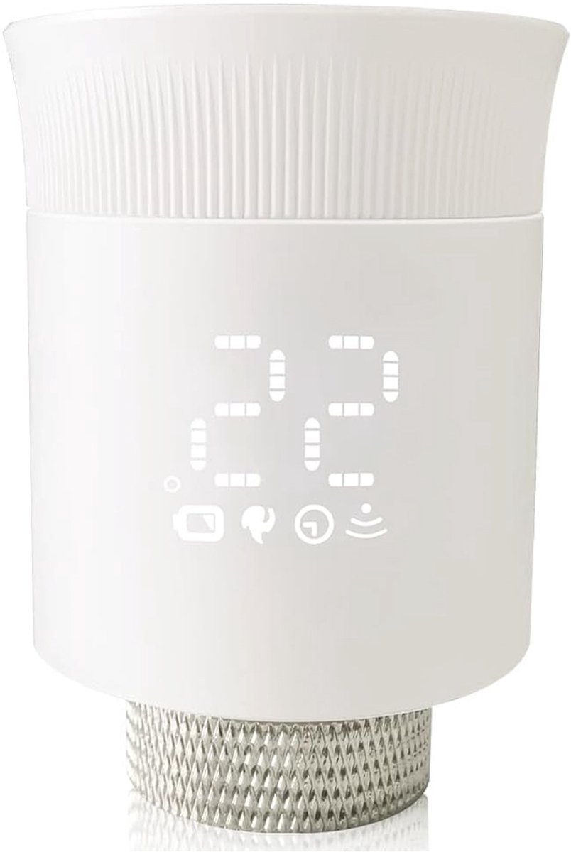 Zigbee Smart Radiator Thermostaat Kit – Radiator Temperatuurregelaar – Slimme Thermostaatklep – Compatibel met Alexa, Google, Wi-Fi en App – ABS – Batterij niet inbegrepen – Wit