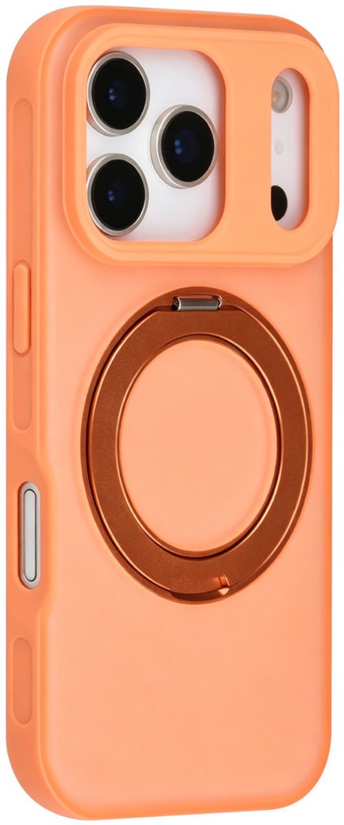 TUNIQ Backcover hoesje voor Apple iPhone 17 Pro - 360 rotation stand MagSafe - Oranje
