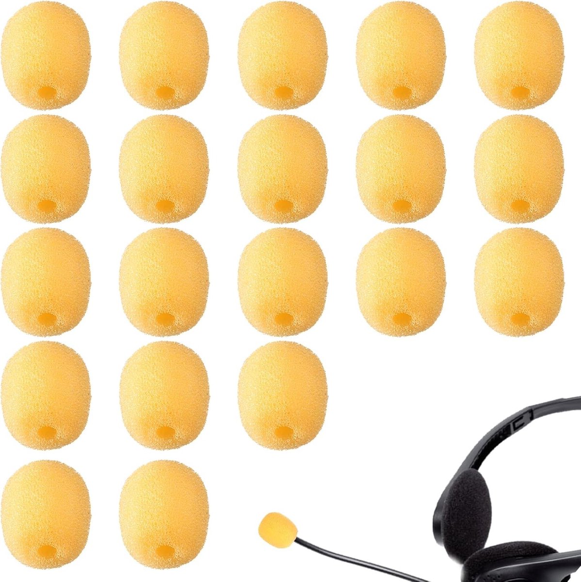 Set van 20 Schuim Microfoon Windscreens voor Popfilter, Hoofdtelefoon en Mini Microfoon voor Educatie, Vergaderingen en Podiumoptredens