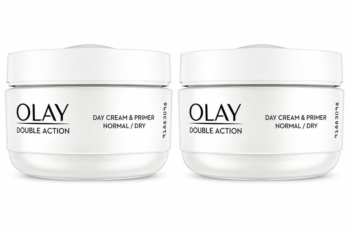 Olay Double Action - Hydraterende Dagcrème En Primer - 50 ml - 2 stuks