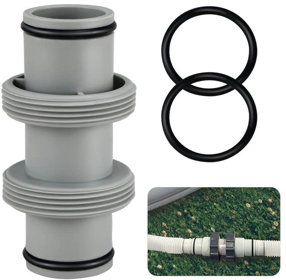 Elzusha - 38 mm Pool Slang Aansluitset met 2 Weeg Verbinding