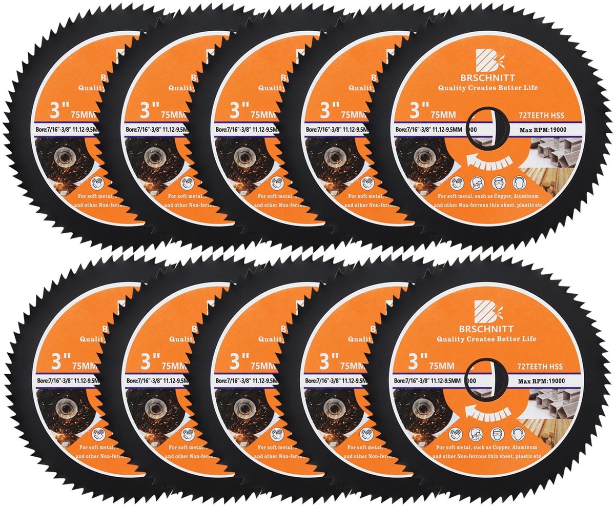Elzusha - HSS Cirkelzaagblad 3 Inch, 10 Stuks voor Diverse Materialen