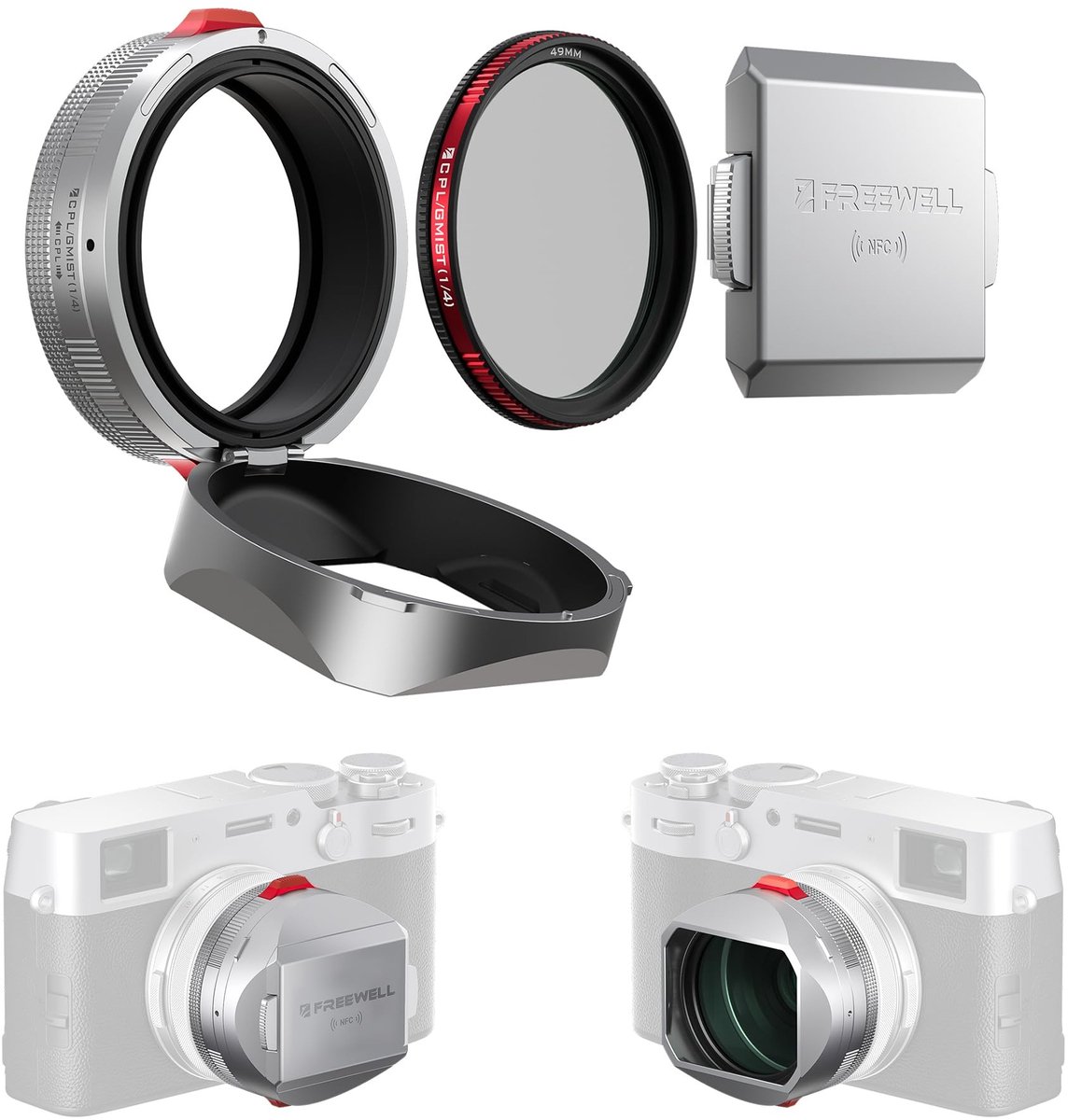 Elzusha - Hybride CPL/Mist Filter voor Fuji X100 Series met Touchless Filter Control